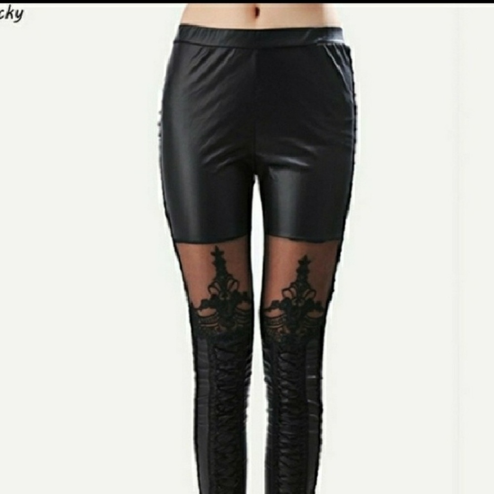 Black Leather Legging - Picture 3 of 4